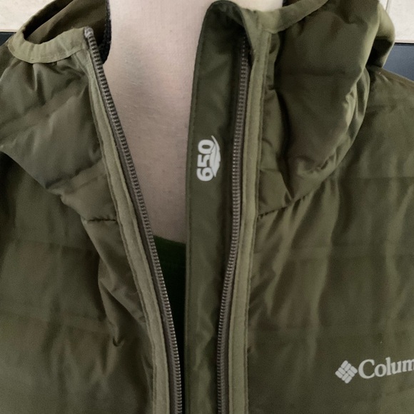 Columbia McKay Lake Long Scuba Hooded, Down Olive Green Jacket, Women’s Sz M - Picture 8 of 14